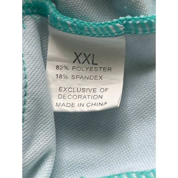 Womens Halter Neck Turquoise Butterfly Print  2 Pc Swimsuit Dress, Size XXL - Picture 4 of 16